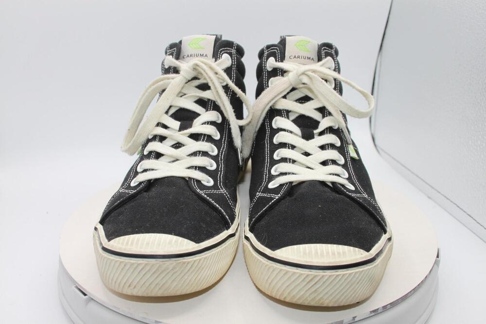 Cariuma Shoes Mens Size 11 Black Canvas High Top Casual Comfort Sneakers 44 EU